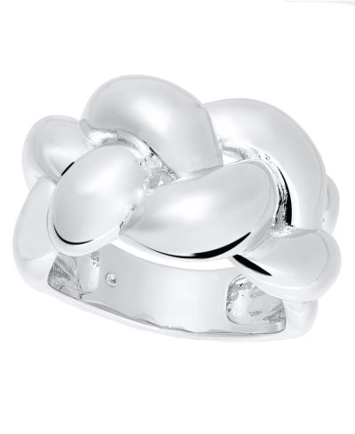 Кольцо And Now This Silver Plated or 18k Gold Plated Brass Puff Braided