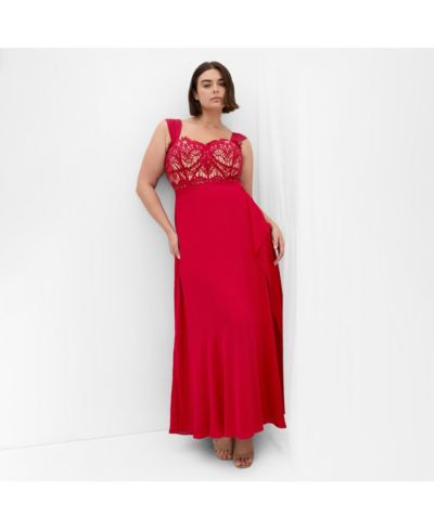 CITY CHIC Women's Sweet Evie Lace Chiffon Maxi Dress