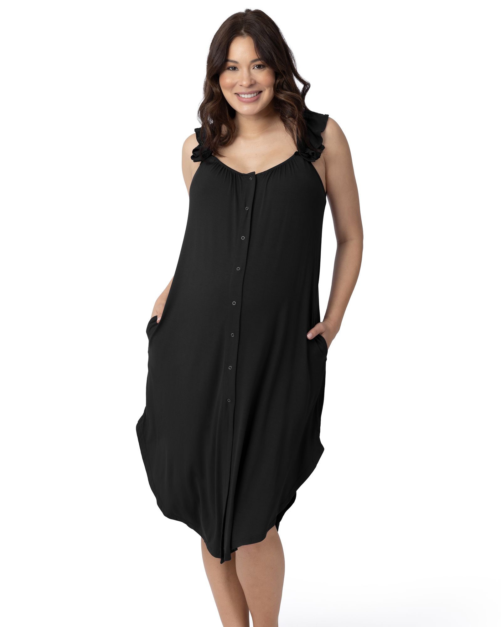 Kindred Bravely Women's Ruffle Strap Labor & Delivery Gown
