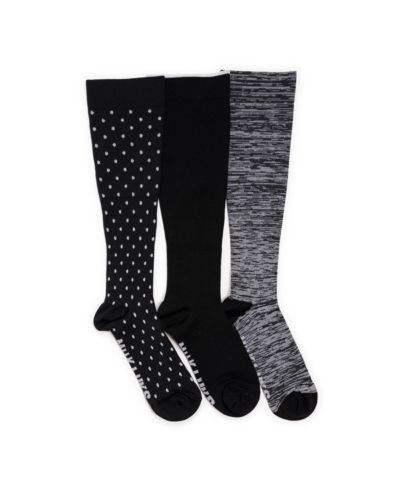 MUK LUKS Women's 3 Pair Pack Compression Socks