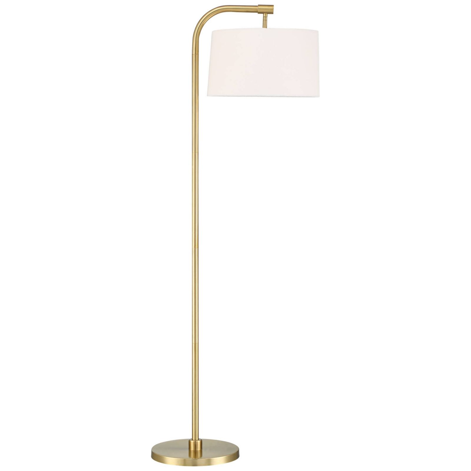 360 Lighting Modern Art Deco Arc Floor Tall Warm Gold Metal Fabric Drum Shade for Living Room Reading Family Bedroom Office House Home