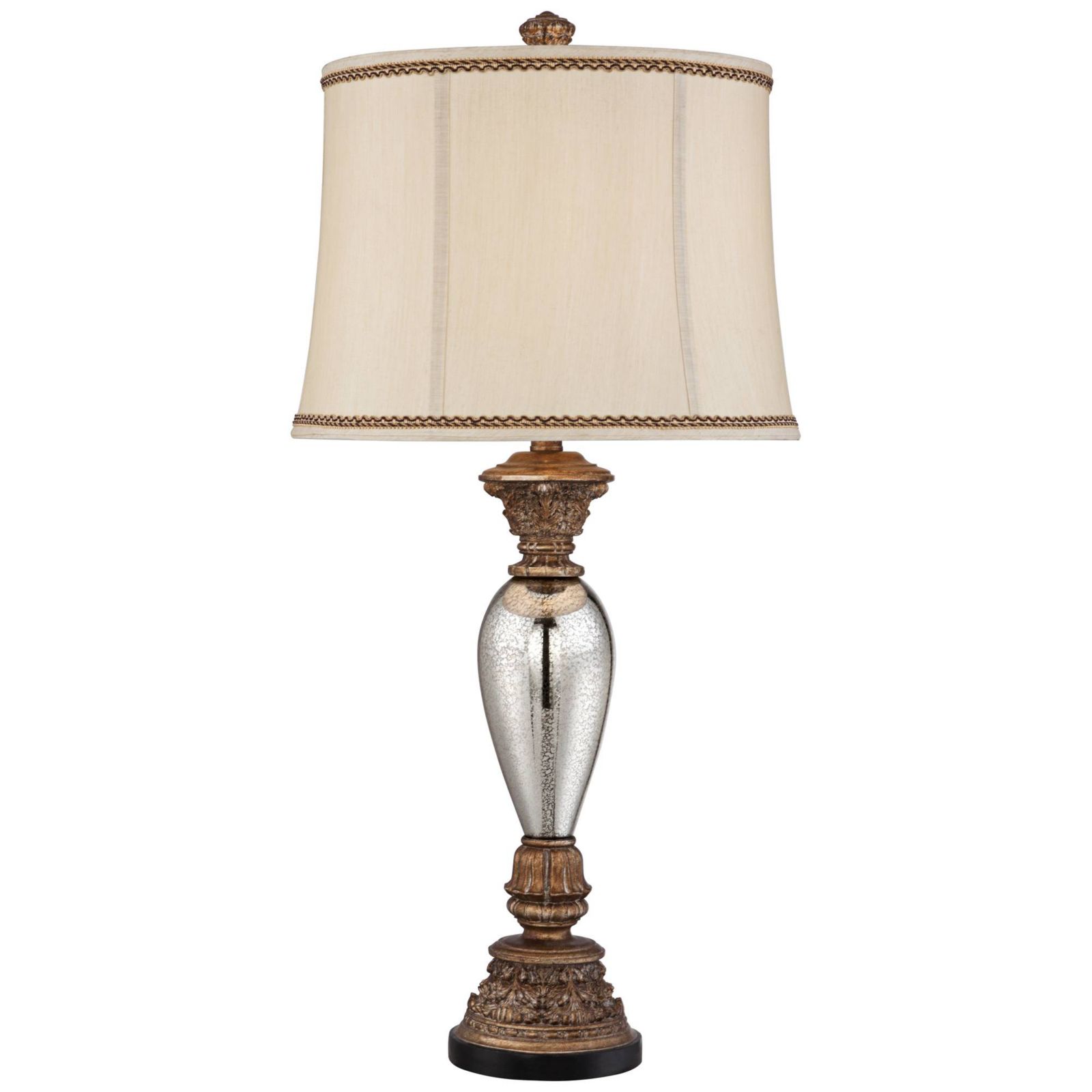 Regency Hill Alsace 32 1/2" Tall Large Traditional End Table Lamp Gold Silver Mercury Glass Single Living Room Bedroom Bedside
