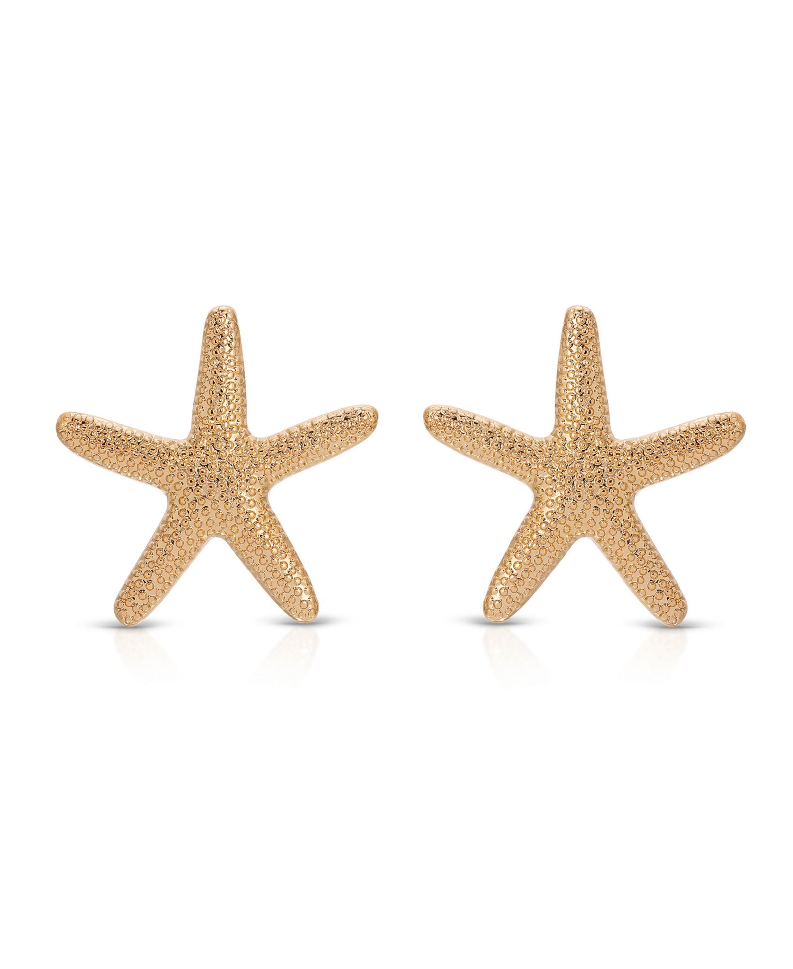 ETTIKA 18k Gold Plated Zinc Starfish Large Statement Stud Earrings