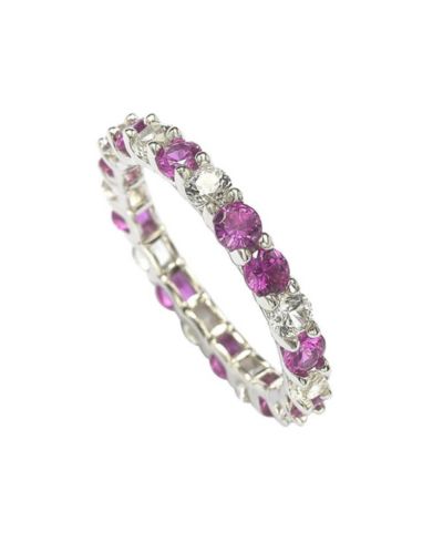 Suzy Levian New York Sapphire Alternating Eternity Band Ring