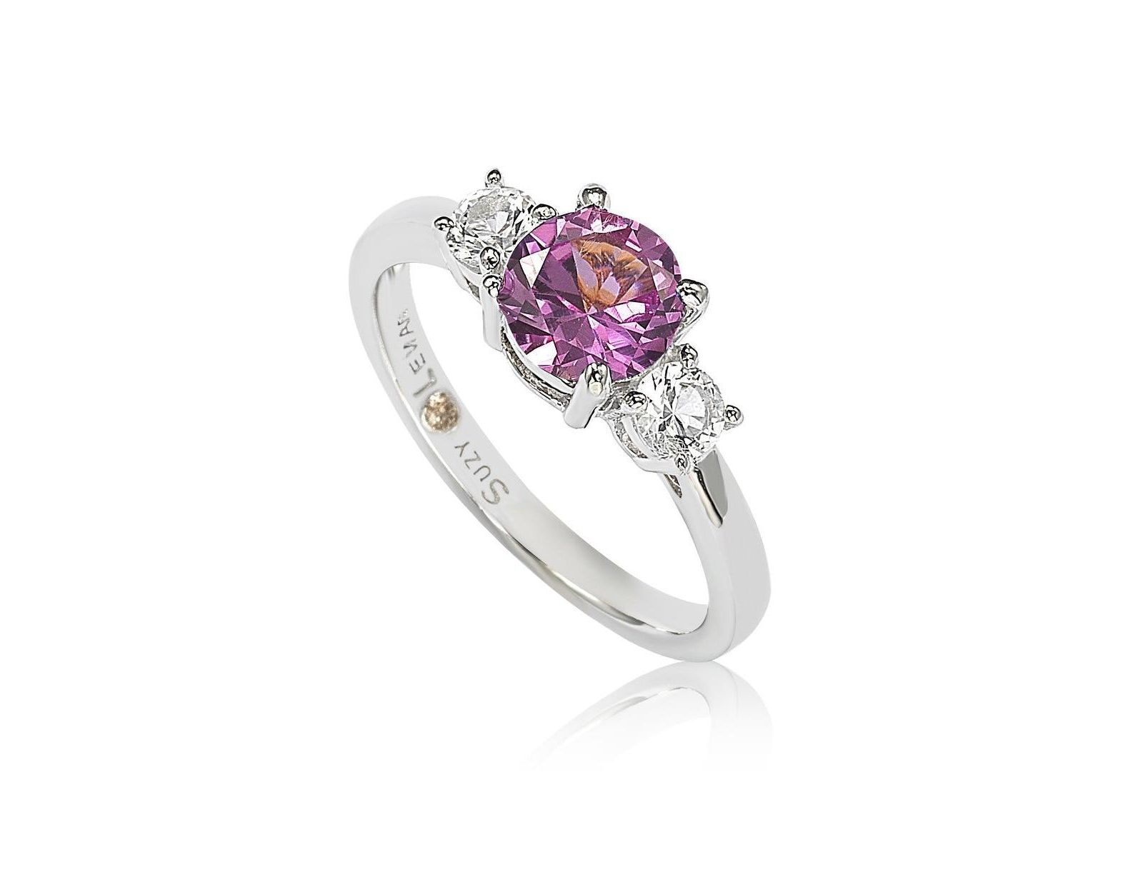 Suzy Levian New York Sapphire Three-Stone Proposal Ring