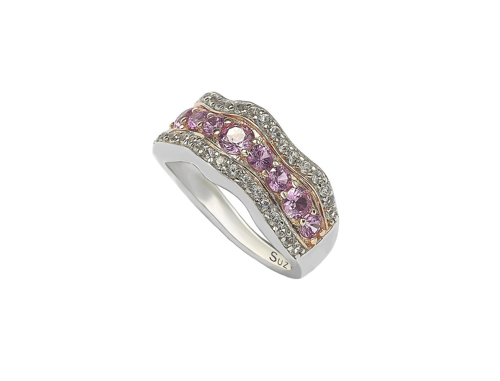 Suzy Levian New York Sapphire Curvy Frame Ring
