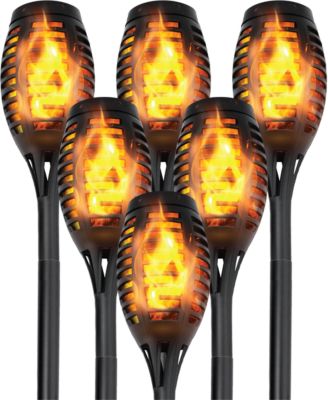 Maggift 6 Pack Solar Flame Torch Lights Fall Decor Weather Resistant