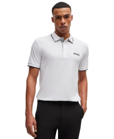 BOSS by Hugo Boss Men's Contrast Logo Cotton-Blend Polo Shirt