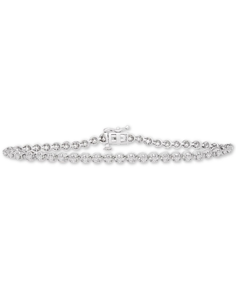 Браслет Diamond Tennis (1 ct. t.w.) в белом или желтом золоте 14k, 7-1/2"