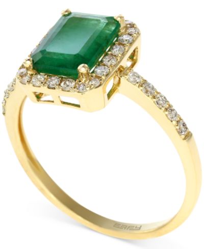 Кольцо EFFY® Emerald (1-3/8 ct. t.w.) and Diamond (1/4 ct. t.w.) в 14k Gold