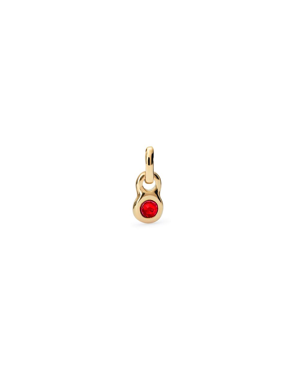 UNOde50 Gold Metal Alloy Red Glass Charms