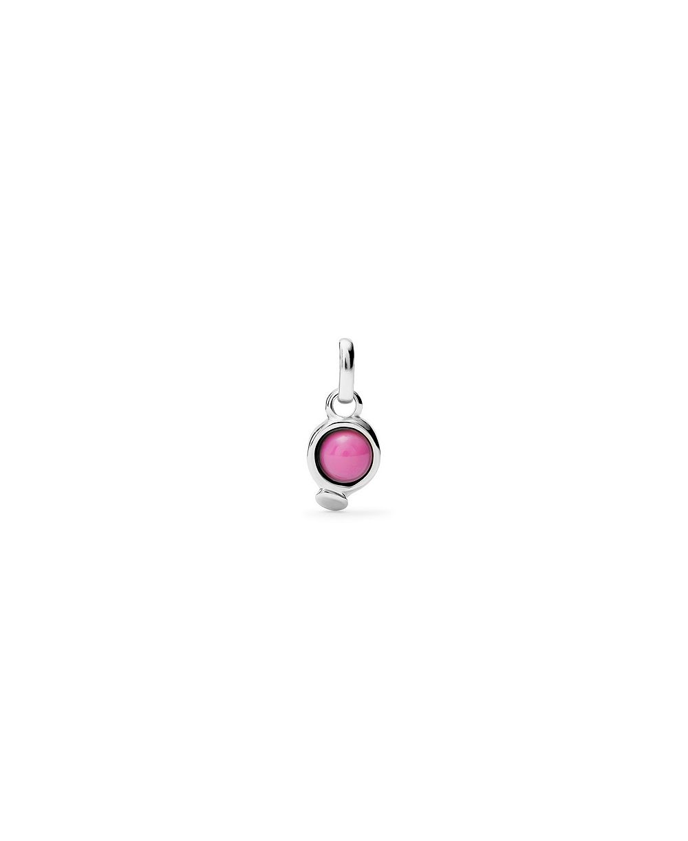 UNOde50 Silver Metal Alloy Pink Stone Charms