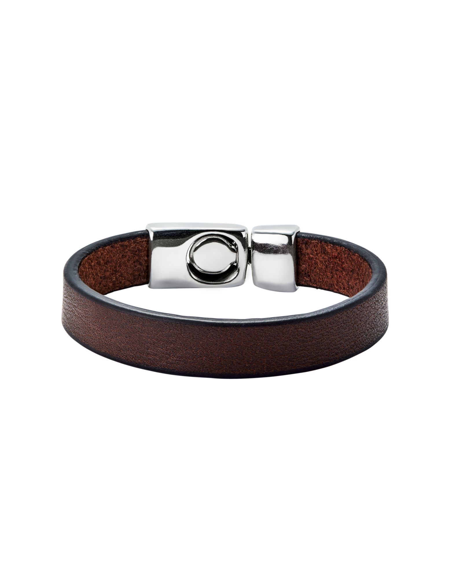 Браслет UNOde50 Brown Leather Sterling Silver-Plated Metal Alloy