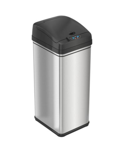 iTouchless 50 Liter / 13 Gallon Stainless Steel Sensor Kitchen Trash Can with AbsorbX Odor Filter