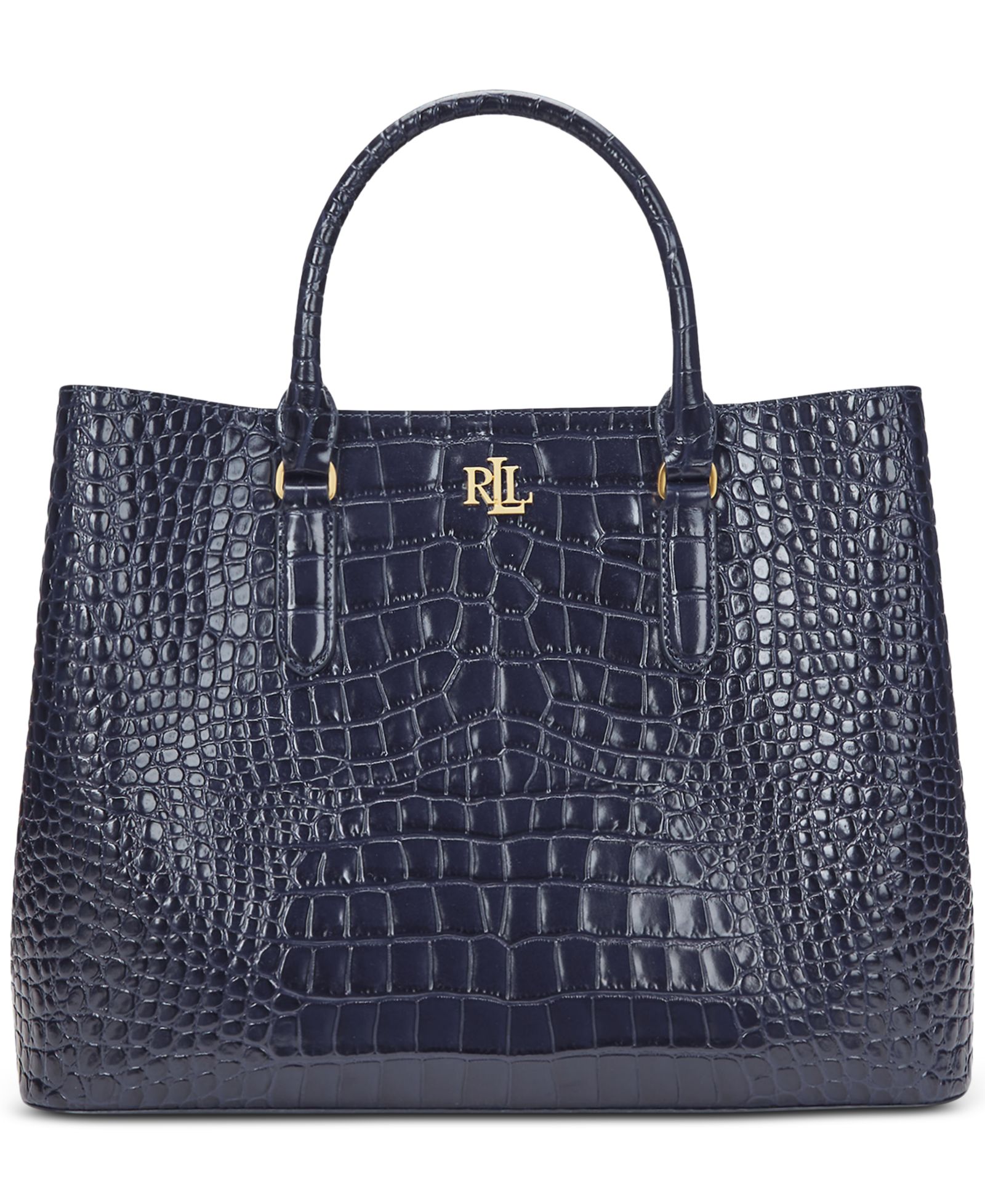 Lauren Ralph Lauren Marcy Large Embossed Satchel Bag