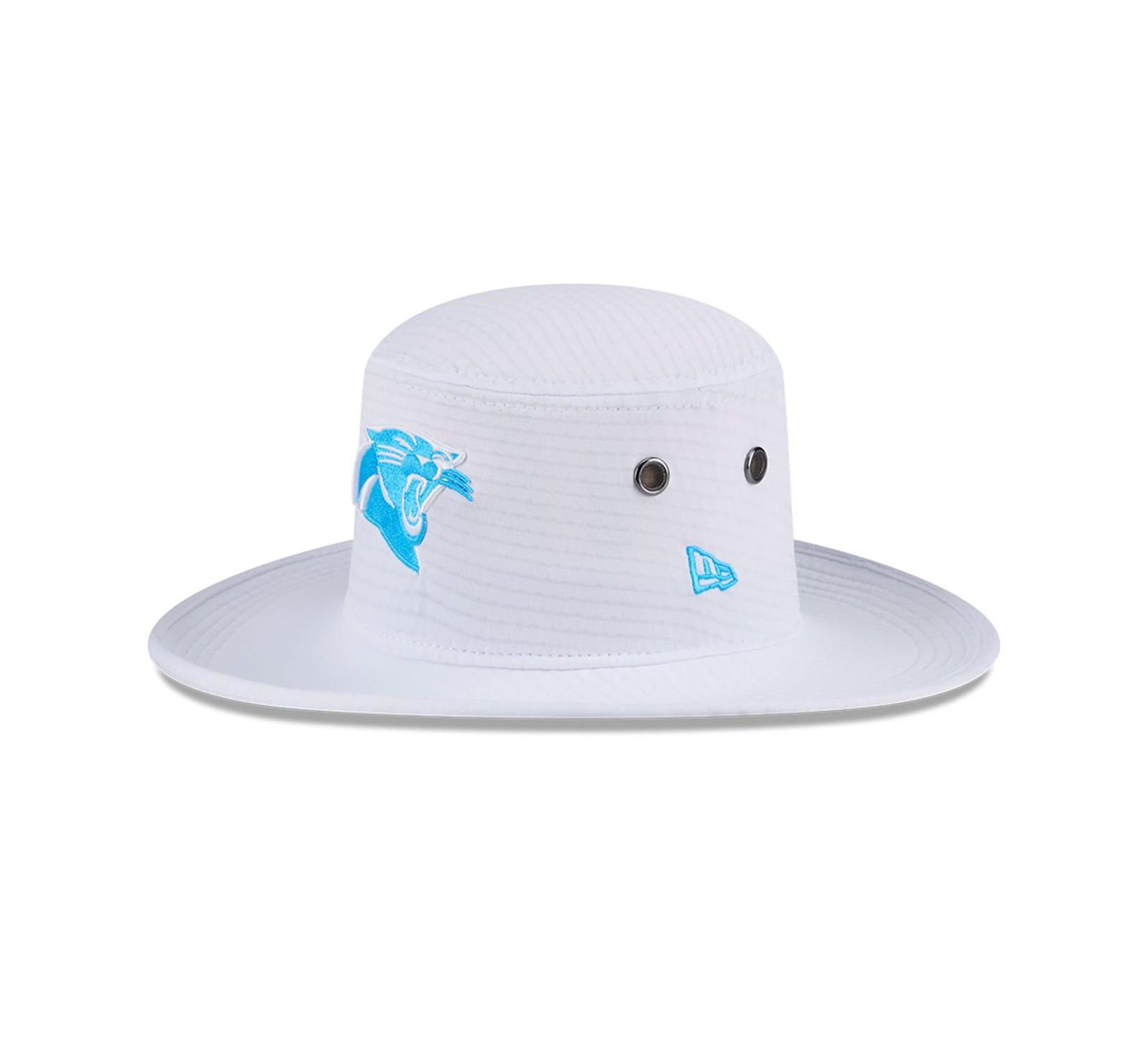 New Era Men's White Carolina Panthers 2024 NFL Training Camp Panama Bucket Hat