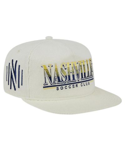 New Era Men's White Nashville SC Throwback Corduroy Golfer Adjustable Hat