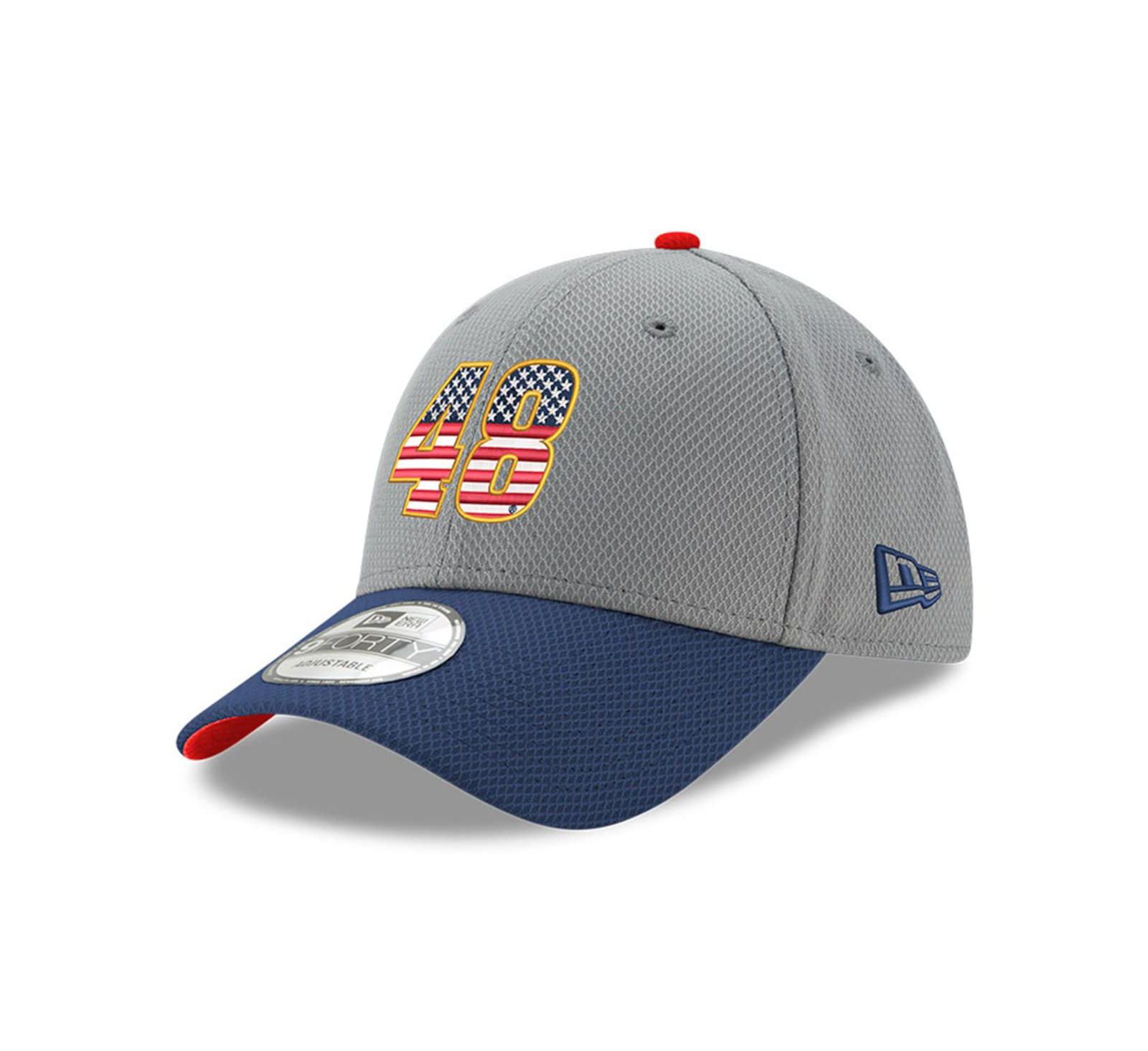 New Era Men's Gray/Navy Alex Bowman Salute 9FORTY Adjustable Hat