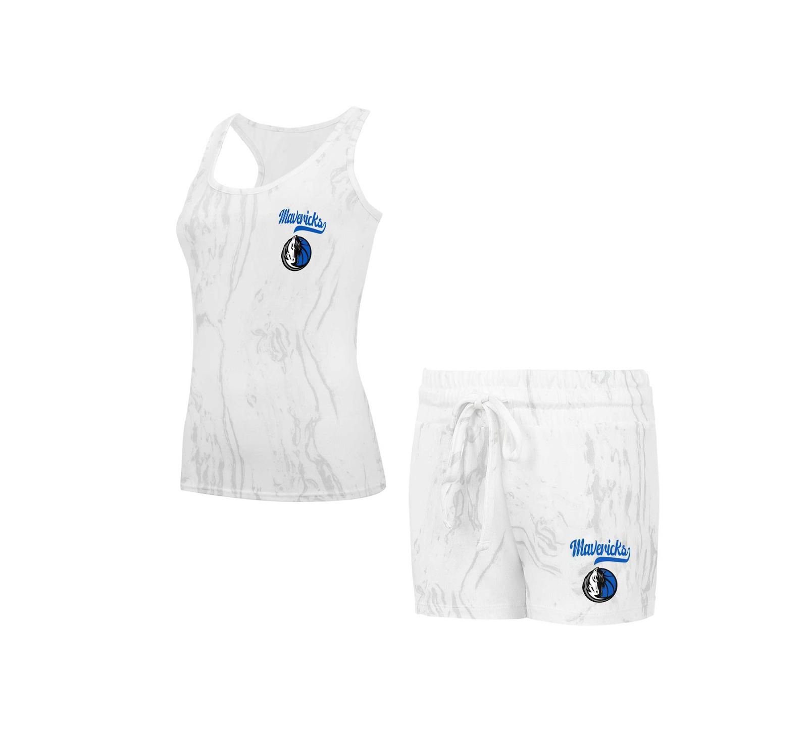 Concepts Sport Women's White Dallas Mavericks Quartz Tank Top Shorts Set