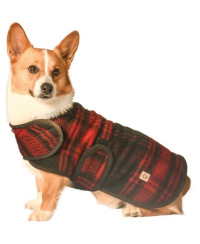 Chilly Dog XL Red Plaid Blanket Coat