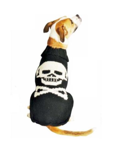 Chilly Dog L Black Skull Dog Sweater