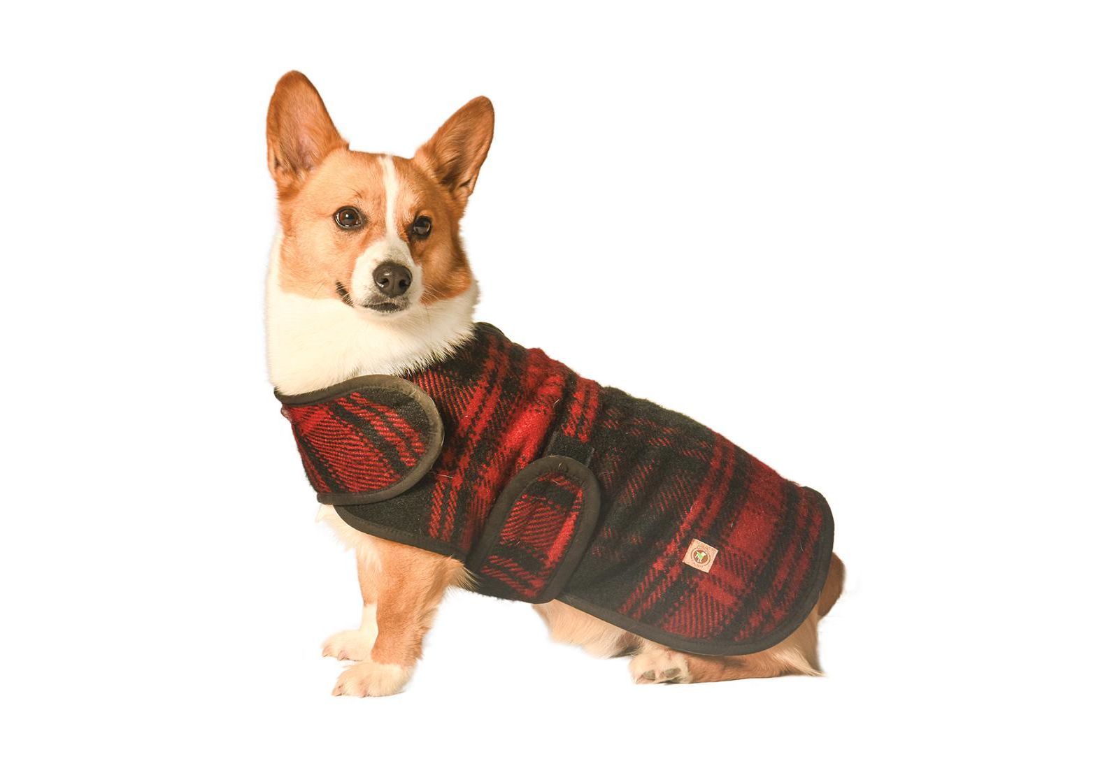 Chilly Dog M Red Plaid Blanket Coat