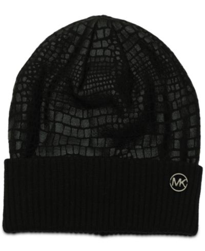 Michael Kors шапка-бини с тиснением под крокодила, рифленой окантовкой и логотипом