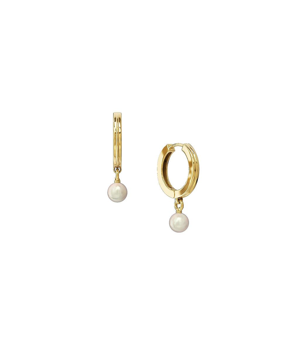 Astor & Orion Золотые серьги Paloma Pearl Huggies
