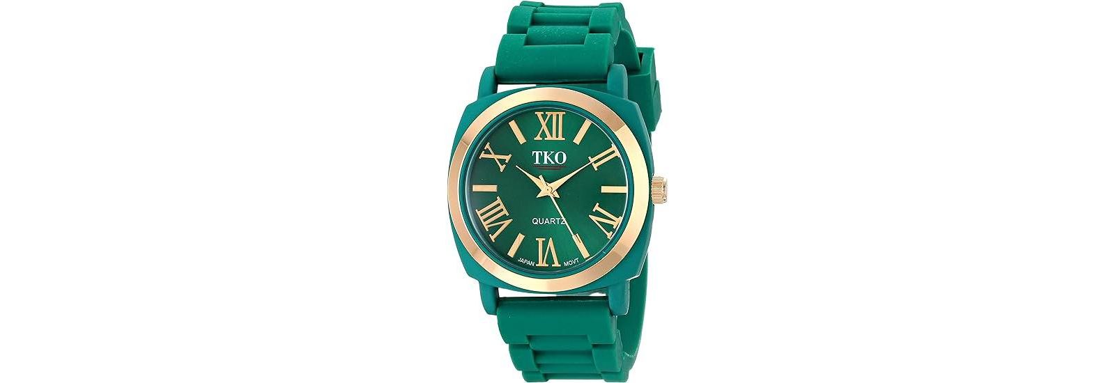 TKO Women's Green Milano III Analog Display Quartz Watch with Flexible Rubber Band