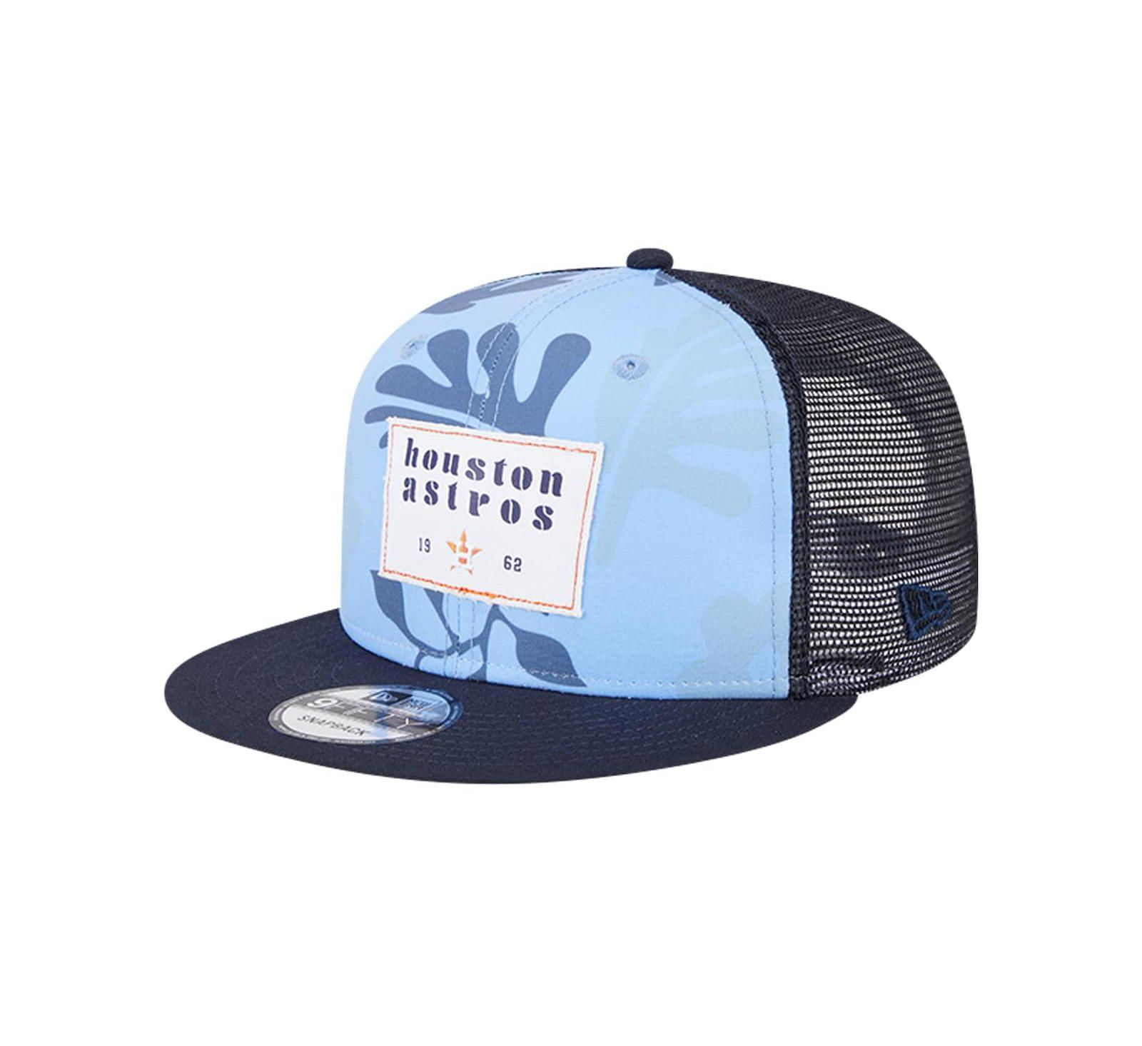 New Era Men's Navy Houston Astros Bikini Bottom Trucker 9FIFTY Snapback Hat