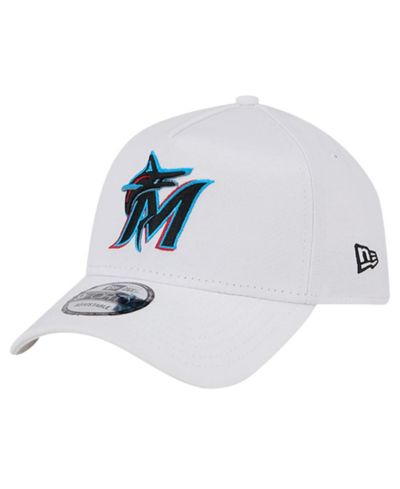 New Era Men's White Miami Marlins TC A-Frame 9FORTY Adjustable Hat