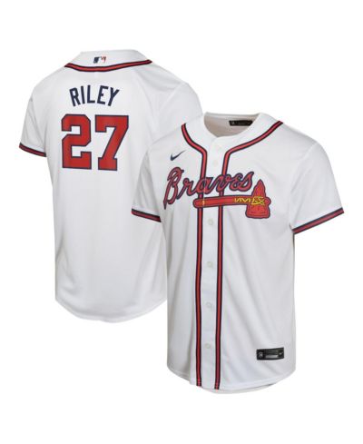 Nike Big Boys and Girls Austin Riley White Atlanta Braves Home Game Player Jersey