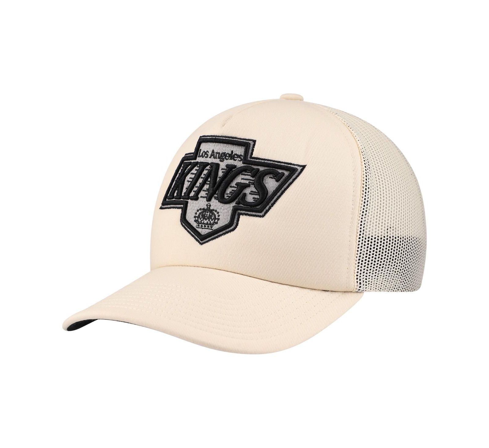 Mitchell & Ness Men's Cream Los Angeles Kings Foam Front Trucker Adjustable Hat
