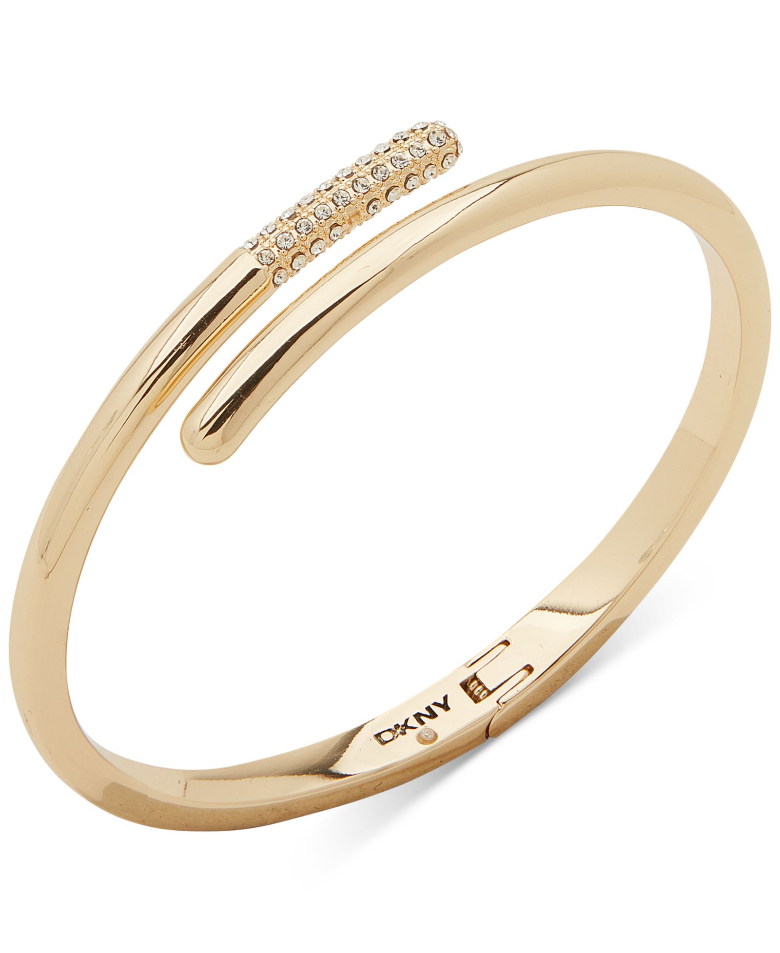 Браслет DKNY Gold-Tone Pavé Crystal Bypass