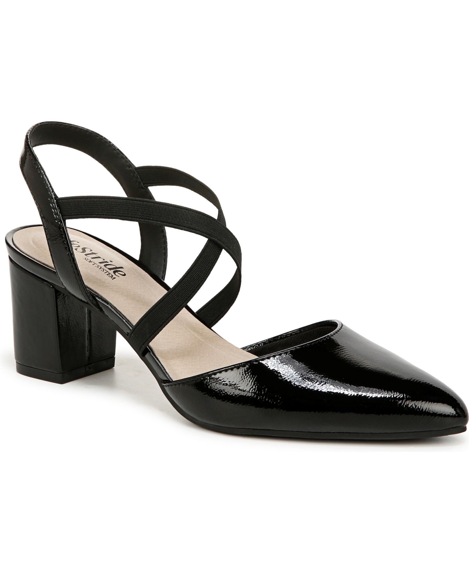LifeStride Women's April Block Heel Ankle Strap Slingback Pumps
