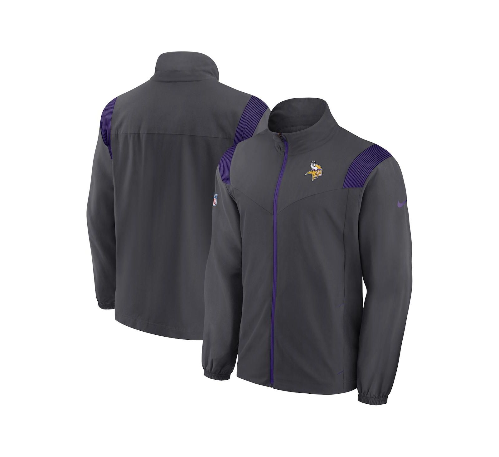 Мужская куртка Nike Anthracite Minnesota Vikings Sideline Woven Logo Full-Zip