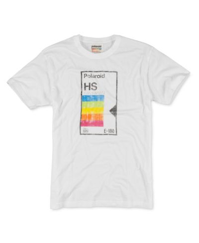 American Needle Men's and Women's White Polaroid Vintage-like Fade T-Shirt