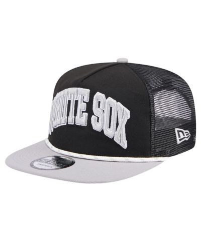 New Era Men's Black Chicago White Sox Throwback Meshback Golfer Hat