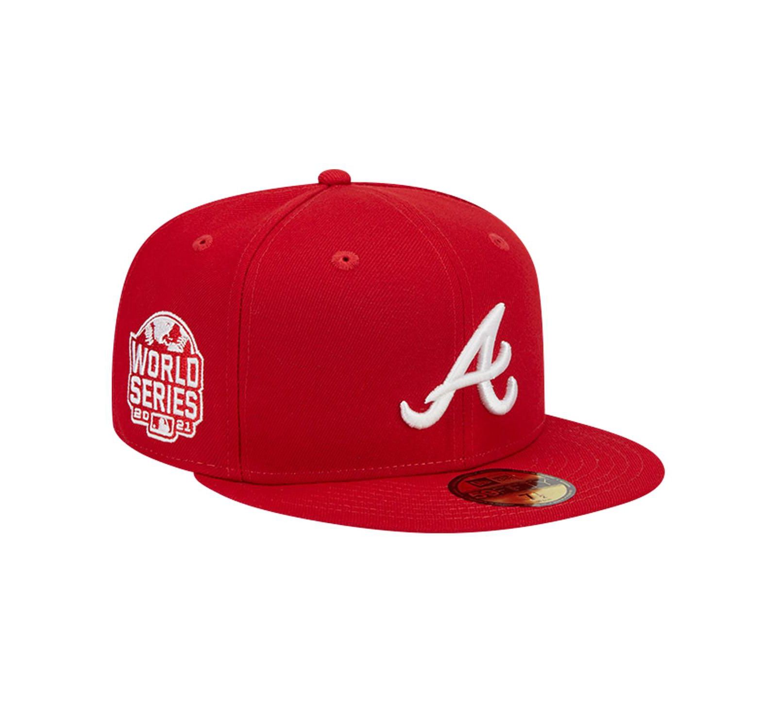 New Era Men's Red Atlanta Braves Logo 59FIFTY Fitted Hat