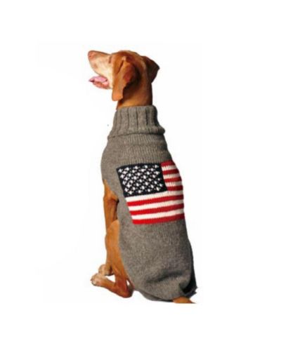 Chilly Dog L American Flag Dog Sweater