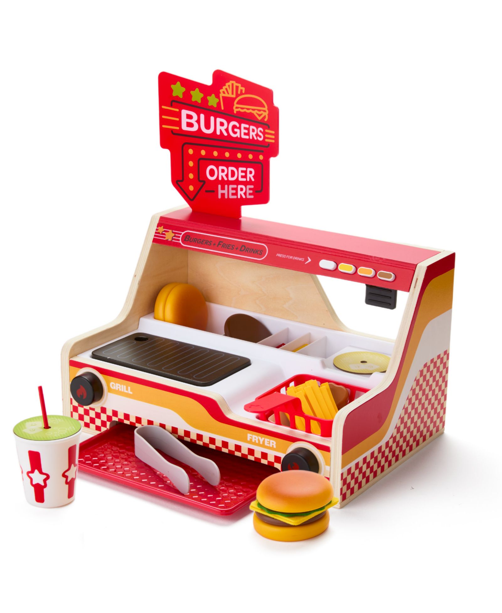 Geoffrey's Toy Box Burger Grill 26-Piece Playset, Ages 2+, Created for Macy's