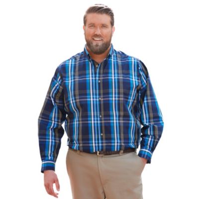 KingSize Men's Long Sleeve Wrinkle Free Sport Shirt