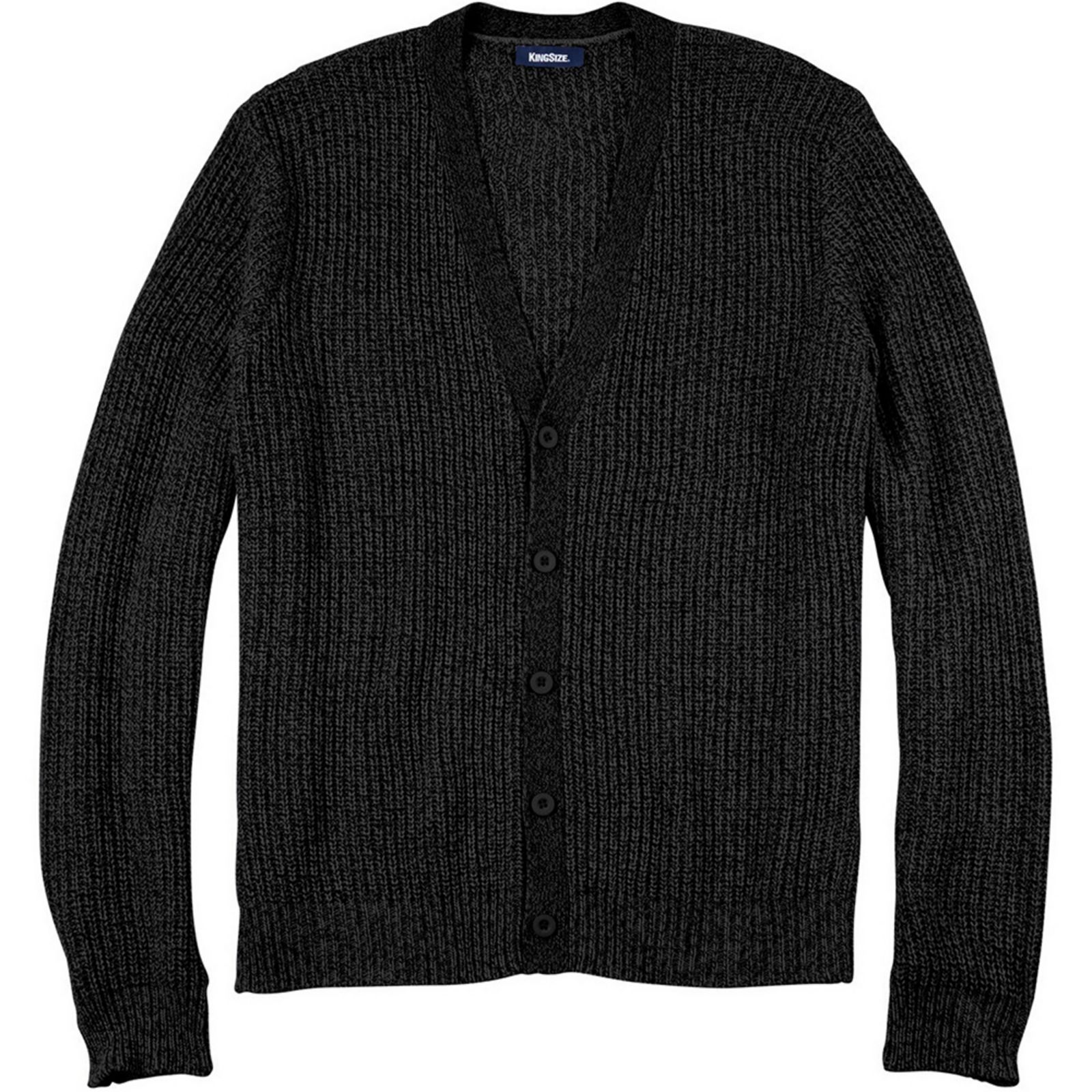 KingSize Men's Shaker Knit V-Neck Cardigan Sweater