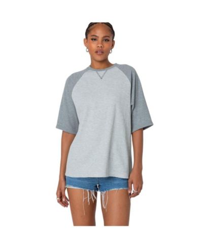 Женская футболка Edikted Oversized Raglan Waffle T Shirt