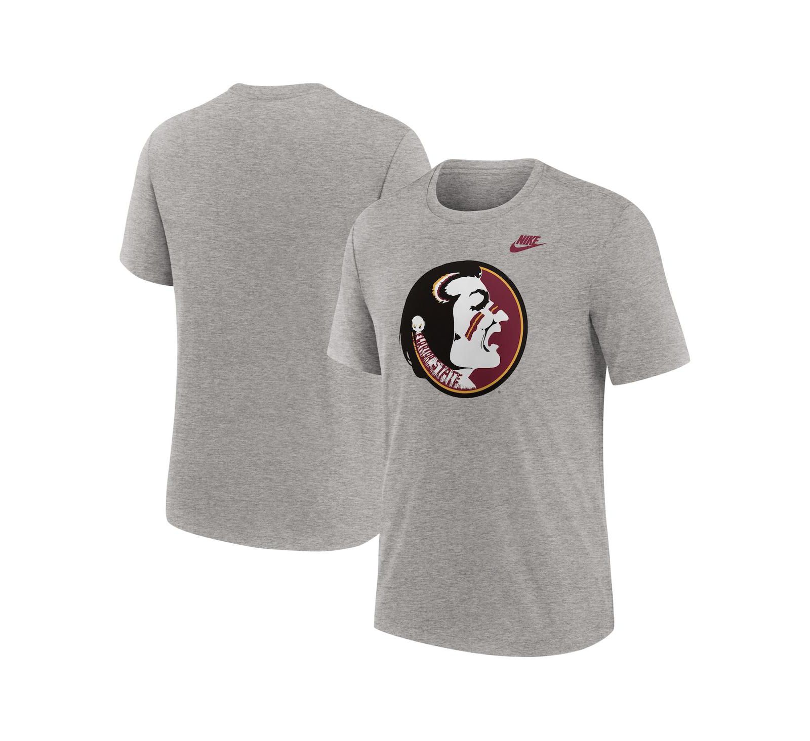 Nike Men's Heather Gray Florida State Seminoles Blitz Evergreen Legacy Primary Tri-Blend T-Shirt