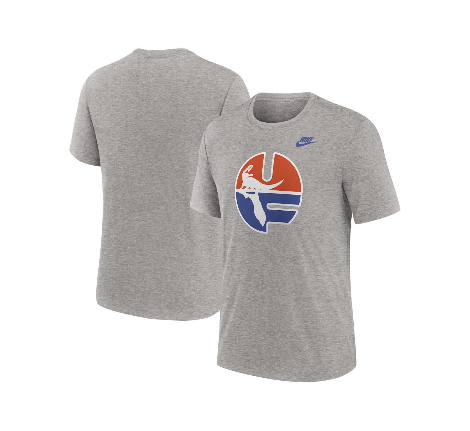 Nike Men's Heather Gray Florida Gators Blitz Evergreen Legacy Primary Tri-Blend T-Shirt