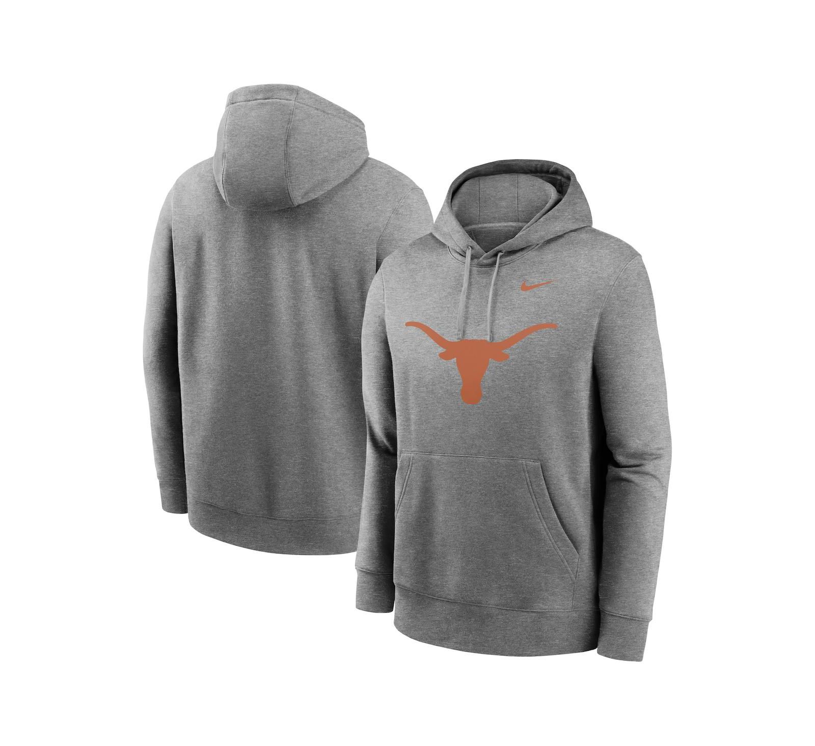 Nike Men's Heather Gray Texas Longhorns Primetime Evergreen Club Fleece Pullover Hoodie