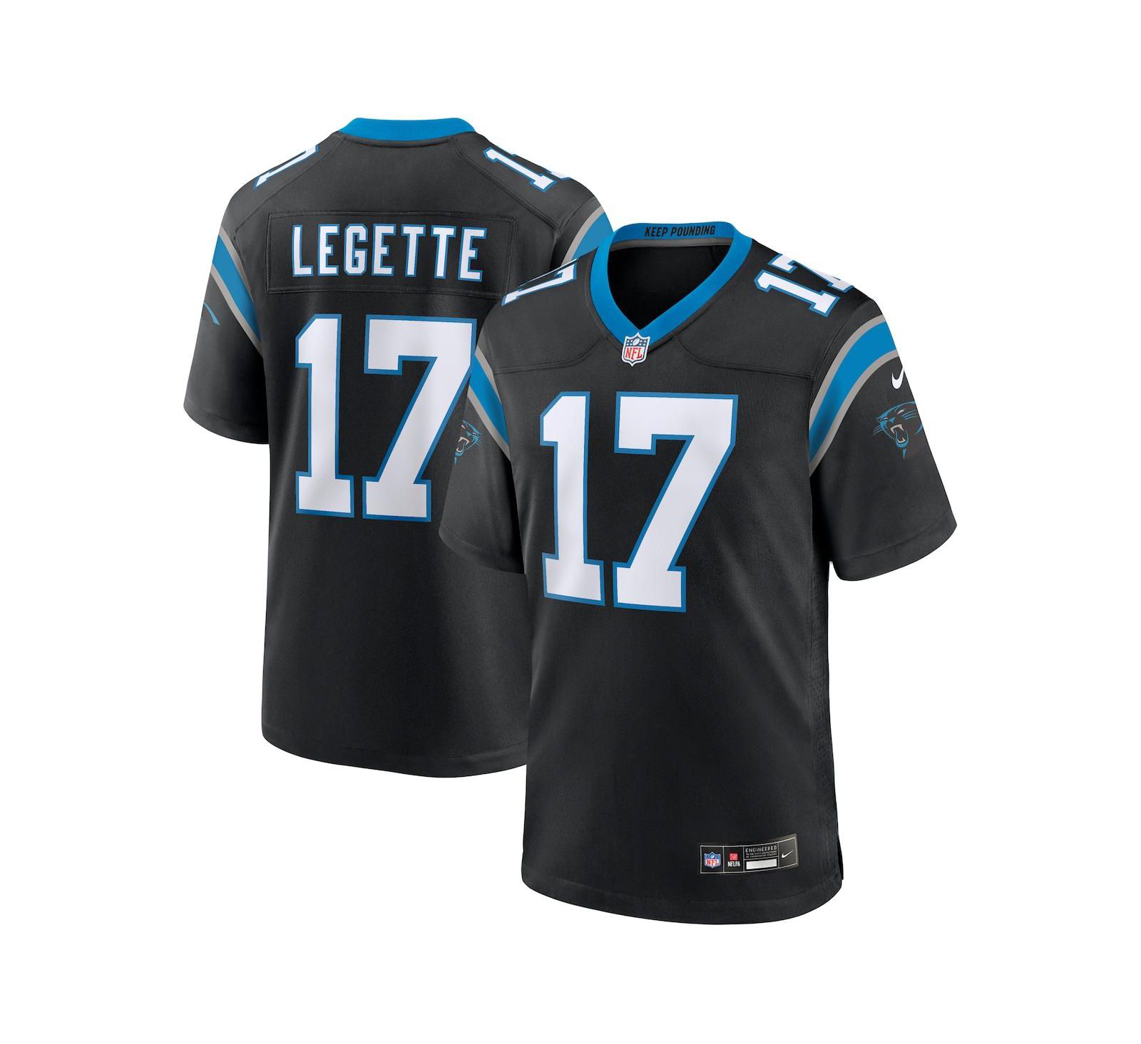 Nike Men's Xavier Legette Black Carolina Panthers 2024 NFL First Round Pick Game Player Jersey