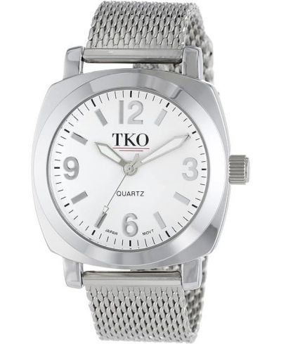 Женские часы TKO Silver Milano с сетчатым браслетом серебристого цвета