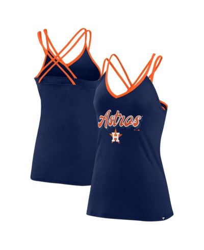 Fanatics Women's Navy Houston Astros Go For It Strappy V-Neck Tank Top